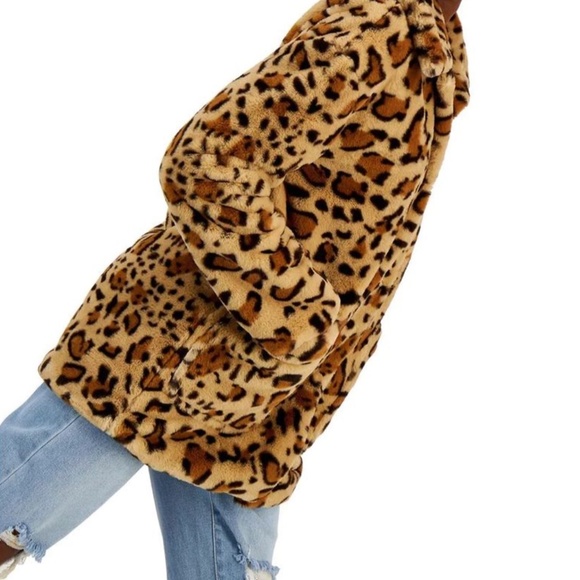 Leopard Print Faux-Fur Coat - Picture 2 of 6